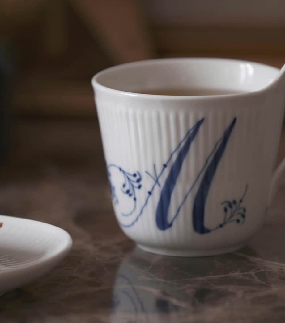 Porcelain Fluted Alphabet Mug