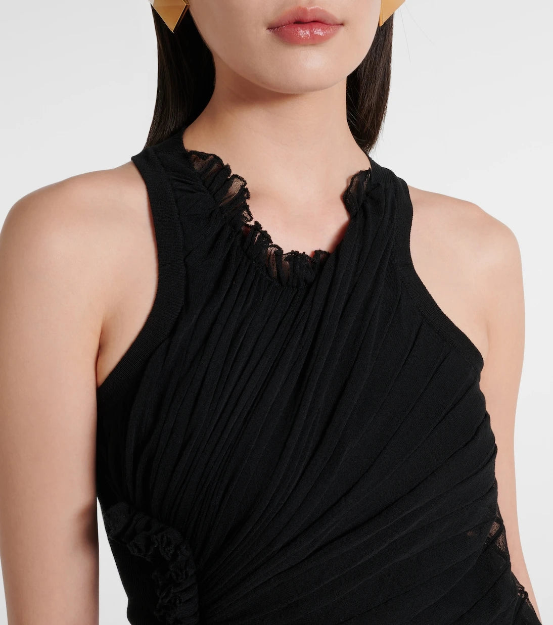 Victoria Beckham - Gathered sheer tulle maxi dress