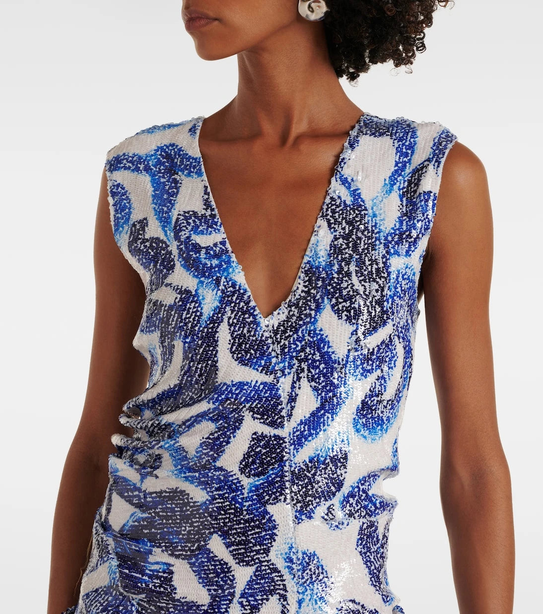 Dries Van Noten - Sequined draped midi dress
