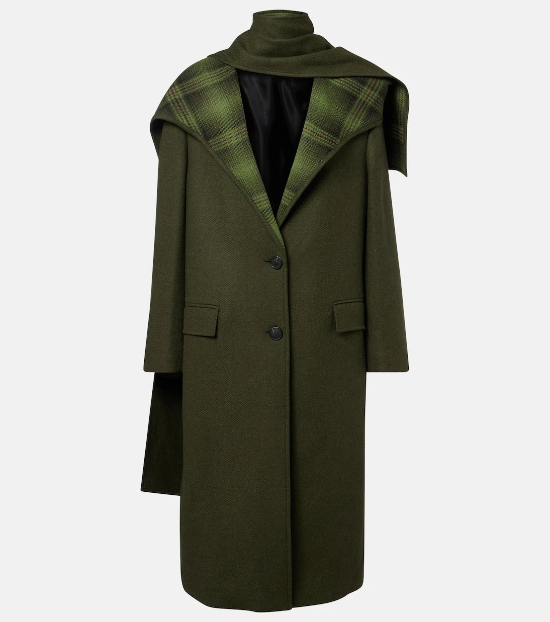 The Attico - Scarf-detail wool-blend coat