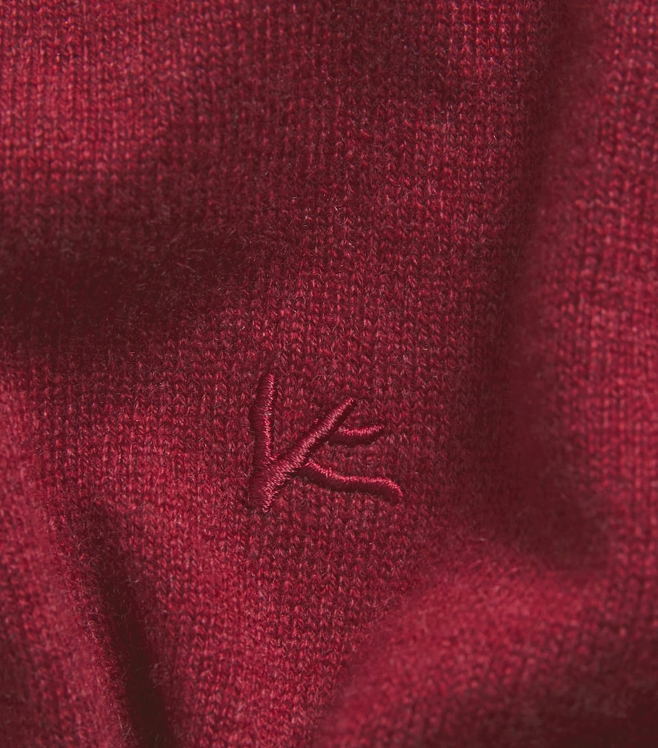 Isaia Red Cashmere Crew-Neck Sweater