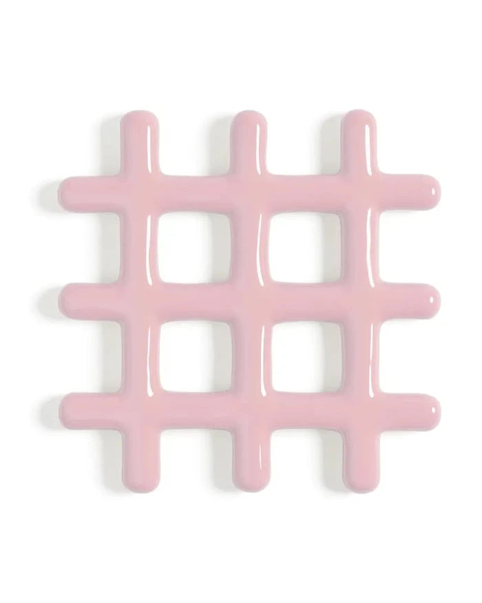 &k amsterdam grid pink sıcak tencere altlığı