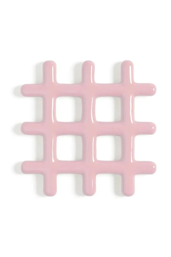 &k amsterdam grid pink sıcak tencere altlığı