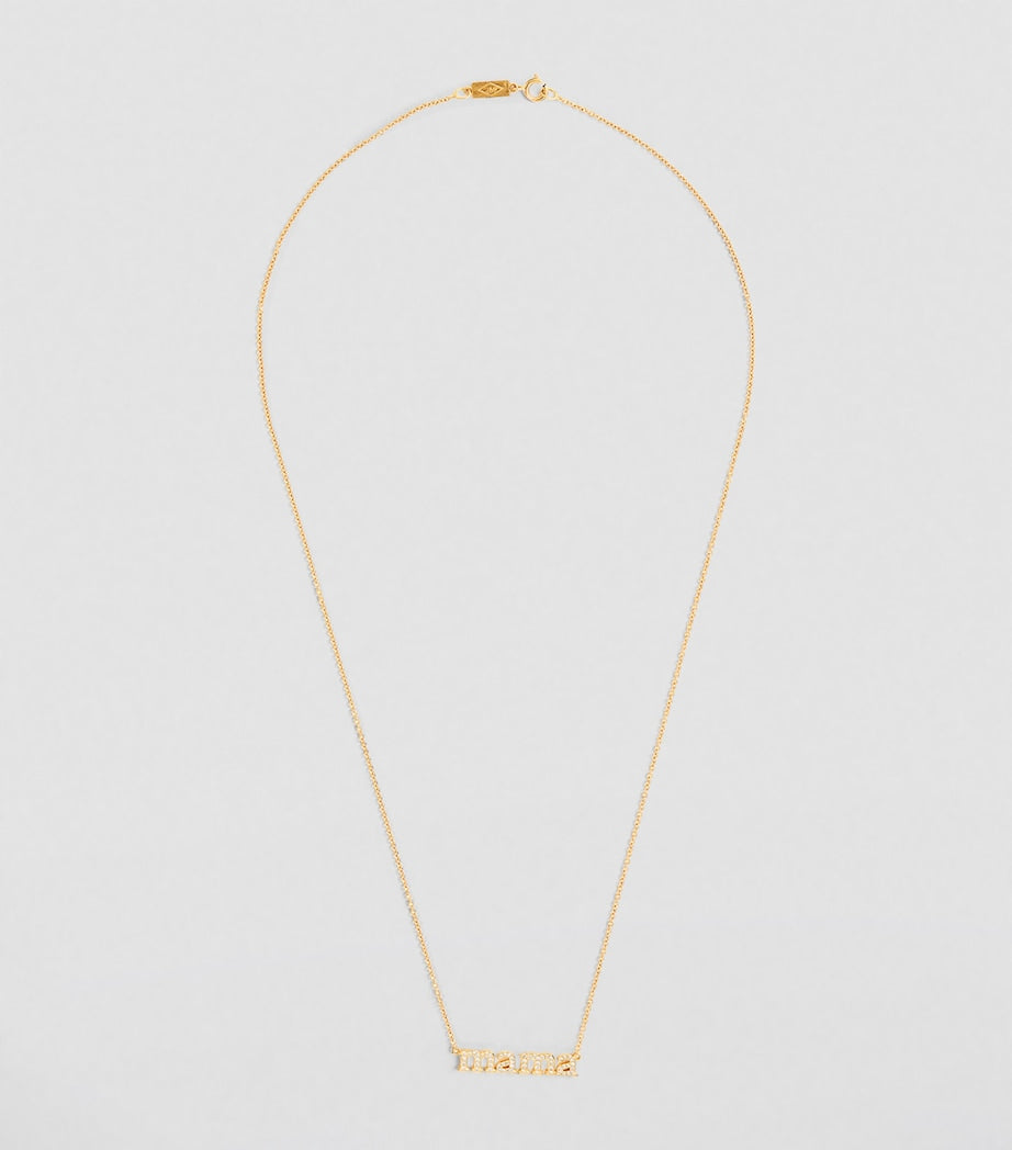 Yellow Gold and Diamond Mama Necklace