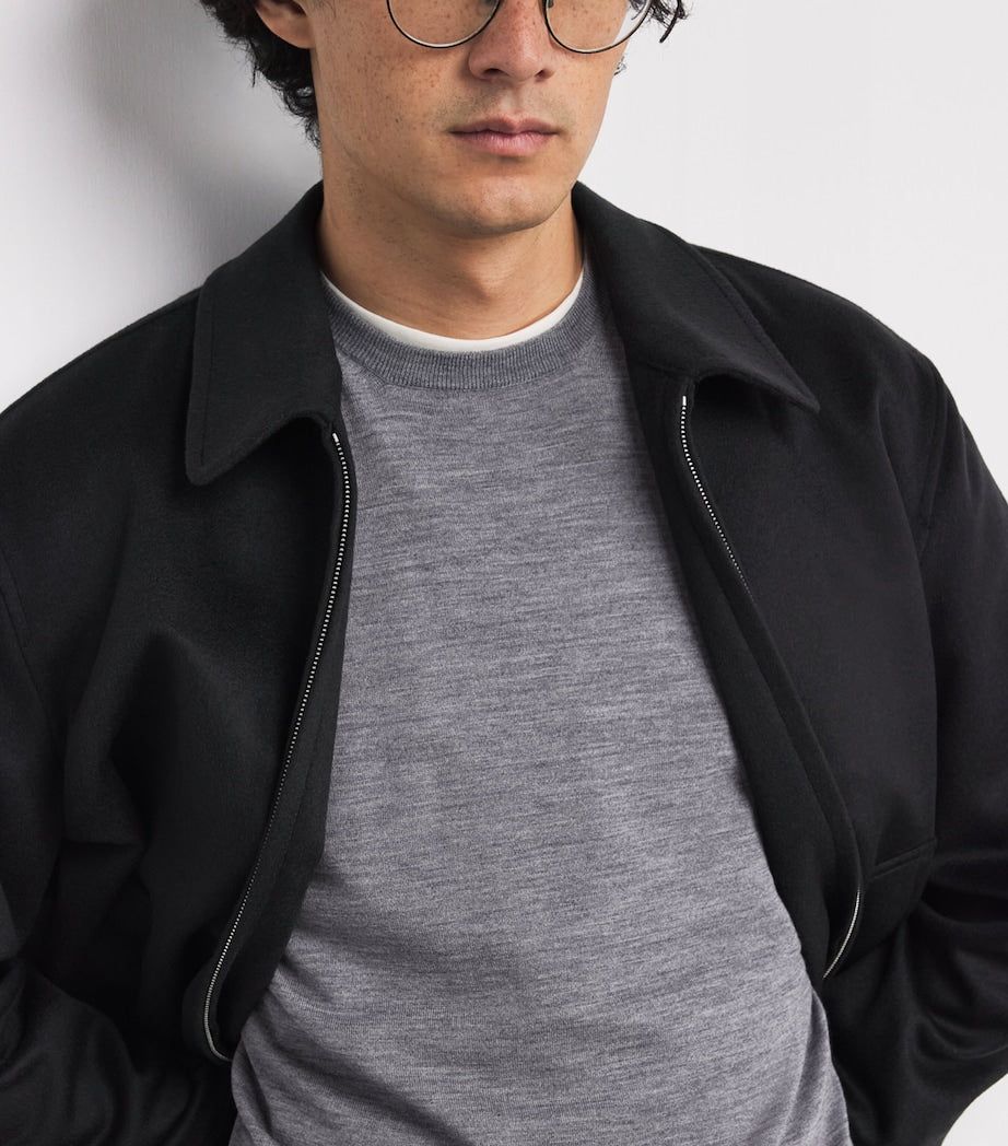 Virgin Wool Crew-Neck Sweater 930-GREY