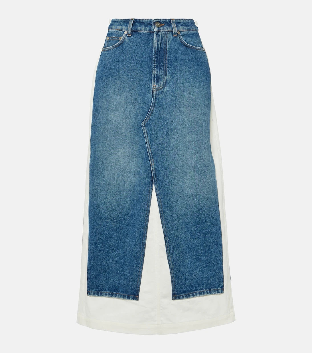 Jean Paul Gaultier - Denim and cotton maxi skirt