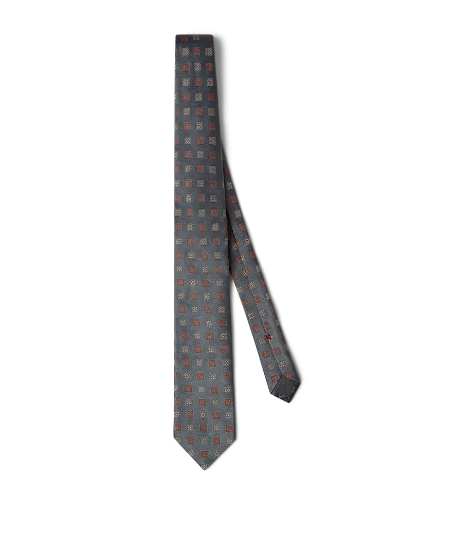 Brunello Cucinelli Silk Square Pattern Tie