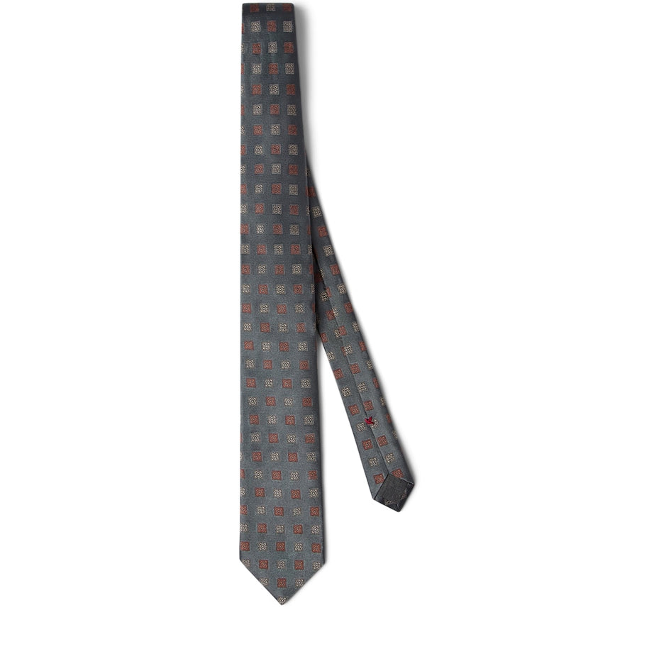 Brunello Cucinelli Silk Square Pattern Tie