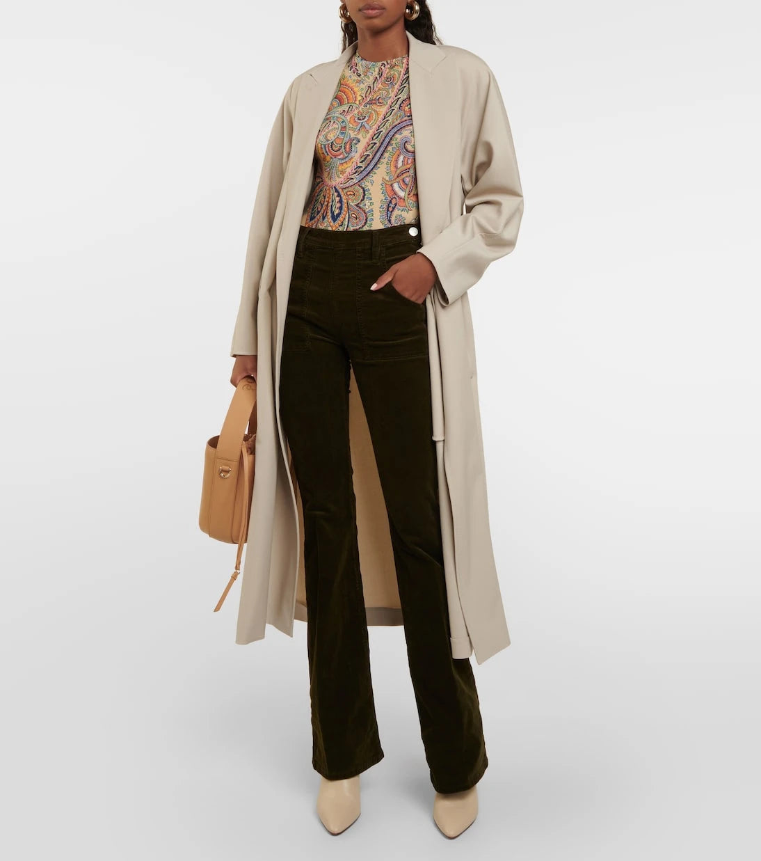 Frame - Le Slim Palazzo high-rise corduroy flared pants