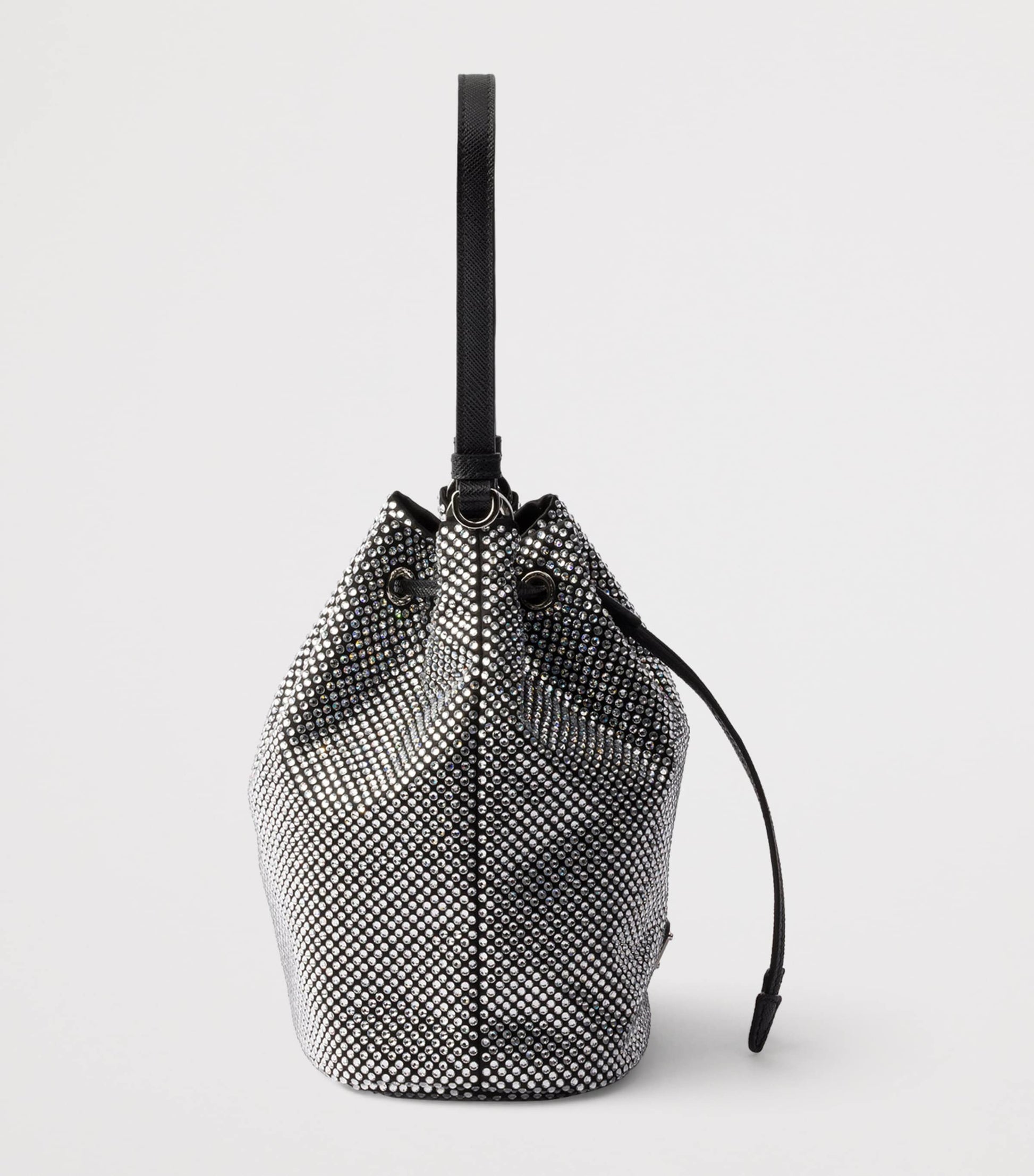 Prada Metallic Mini Crystal-Embellished Bucket Bag