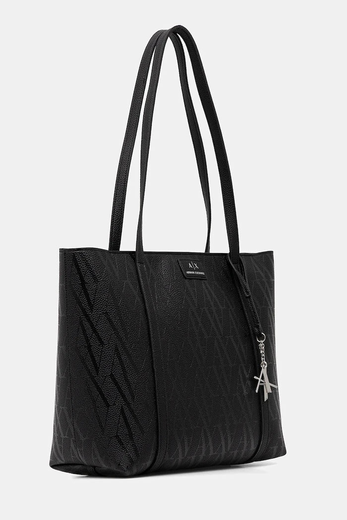 Armani Exchange suni deri kadın shopping çanta