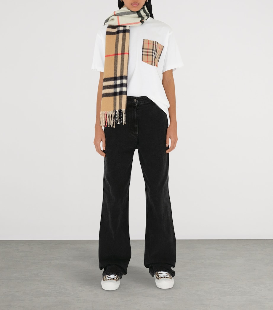 Cashmere Contrast Check Scarf