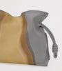 LOEWE Grey Leather Stripe Flamenco Clutch Bag
