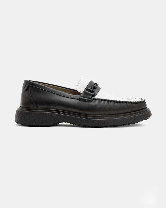 Кожени мокасини AllSaints Gibbs Chain Loafer