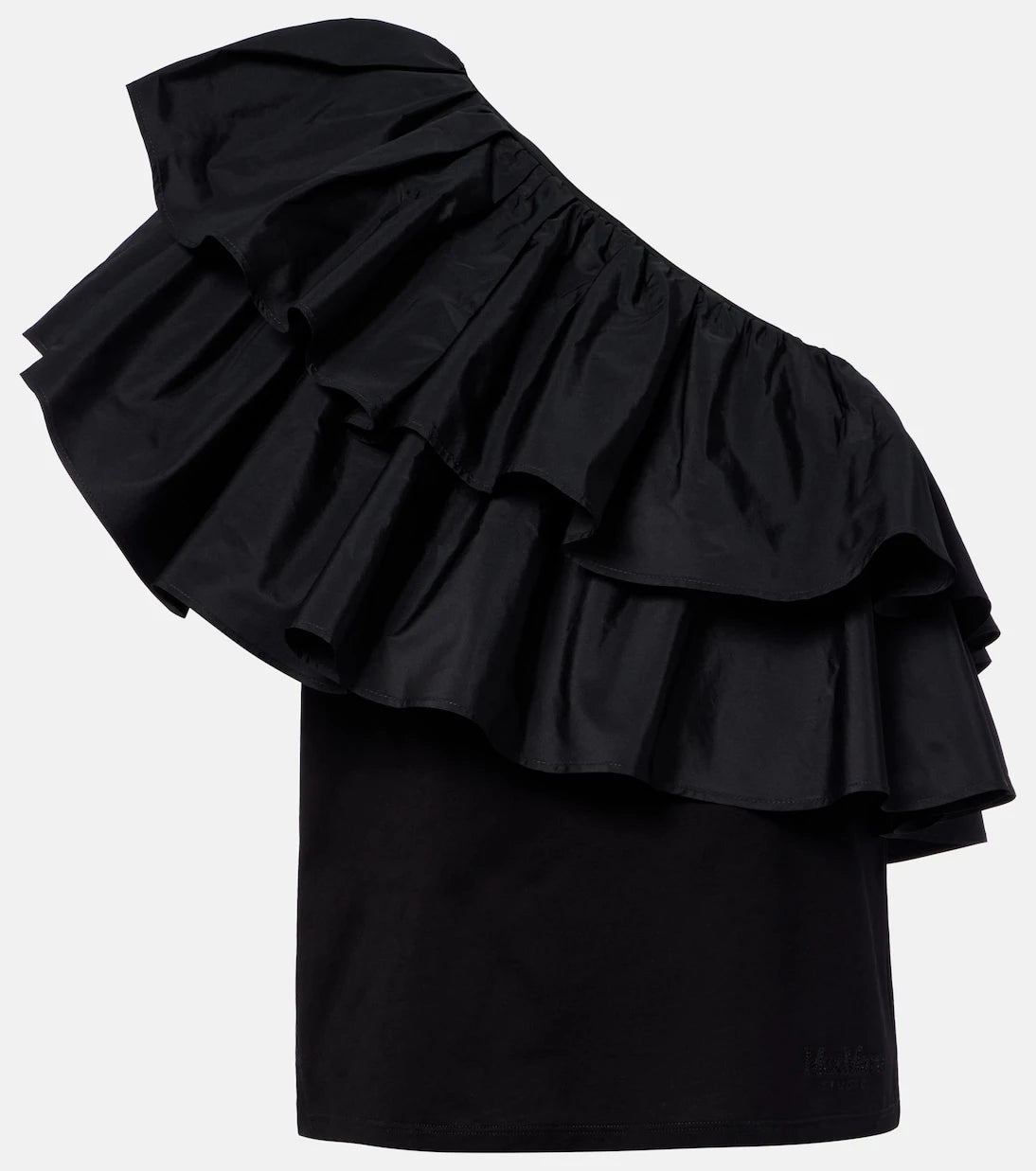Max Mara - Elegante Orca ruffled one-shoulder cotton top