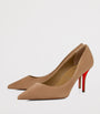 Christian Louboutin Beige Miss Z Velour Pumps 80