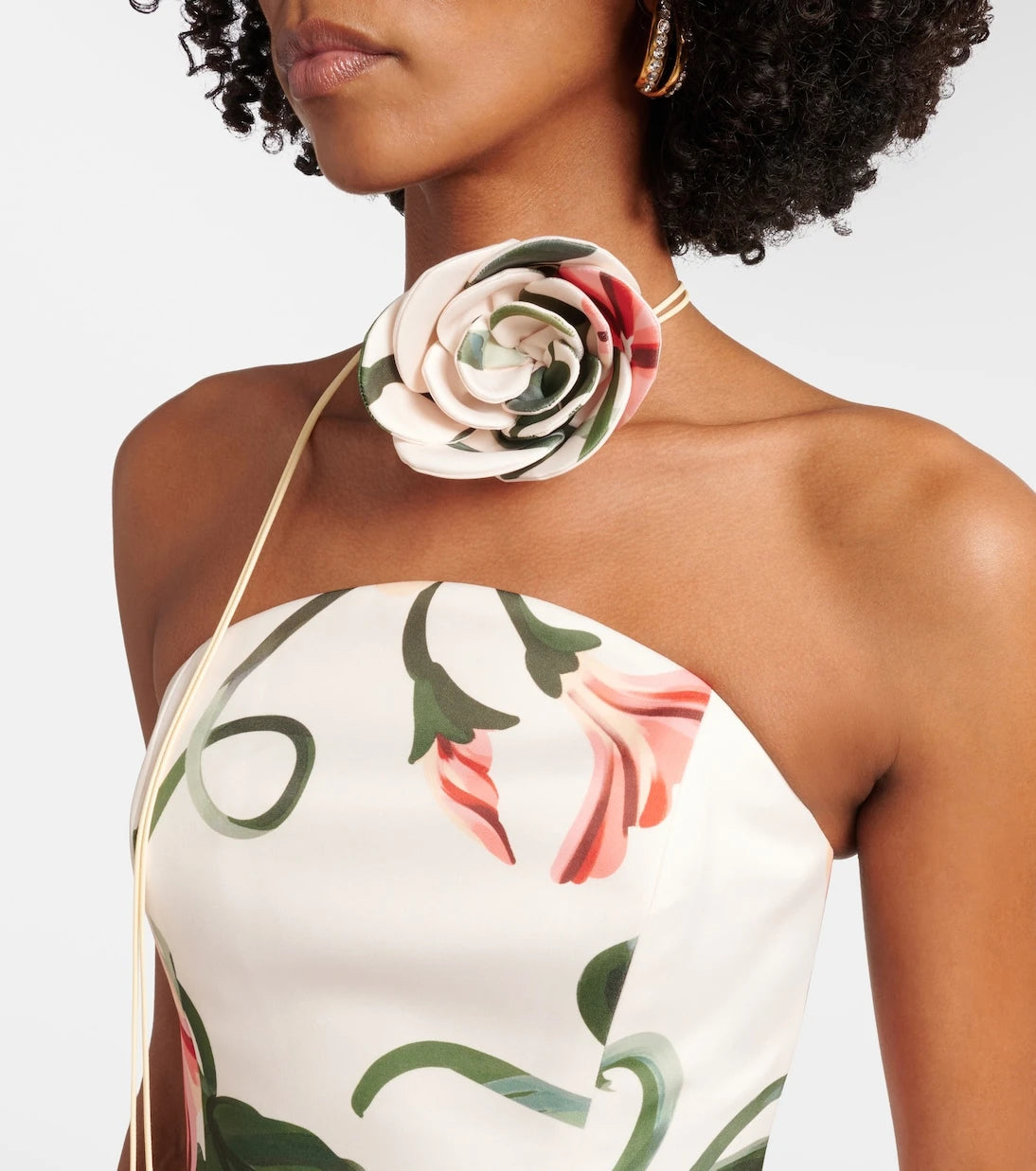 Leo Lin - Violet floral bustier gown
