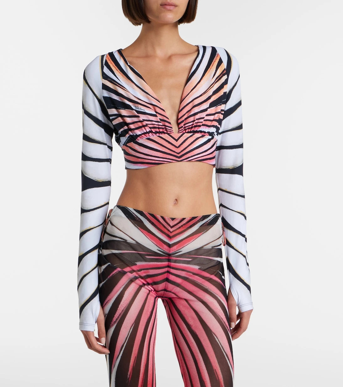 Roberto Cavalli - Printed crop top
