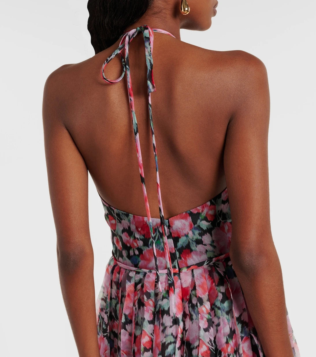 Carolina Herrera - Floral halterneck ruffled gown
