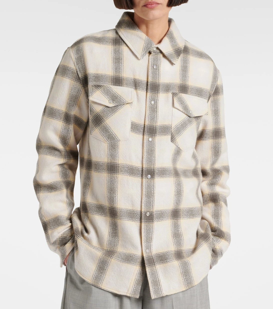 God's True Cashmere - Moon plaid cashmere shirt