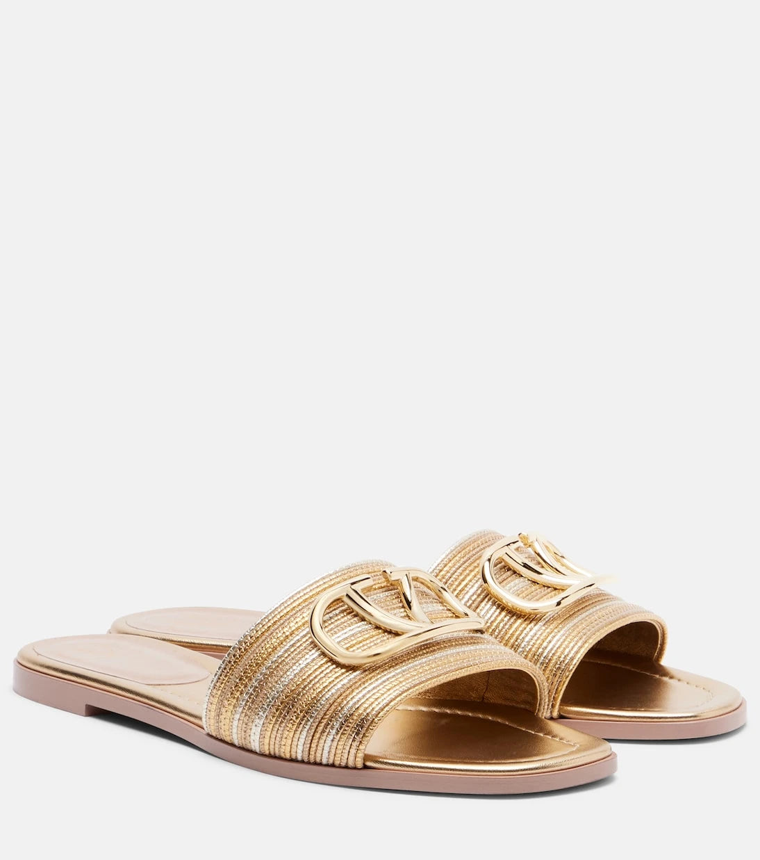 Valentino Garavani - VLogo embroidered leather slides