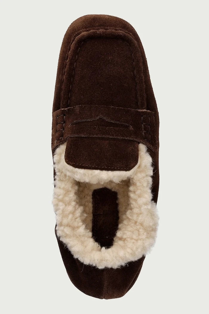 Kadın süet mokasen Penny Loafer