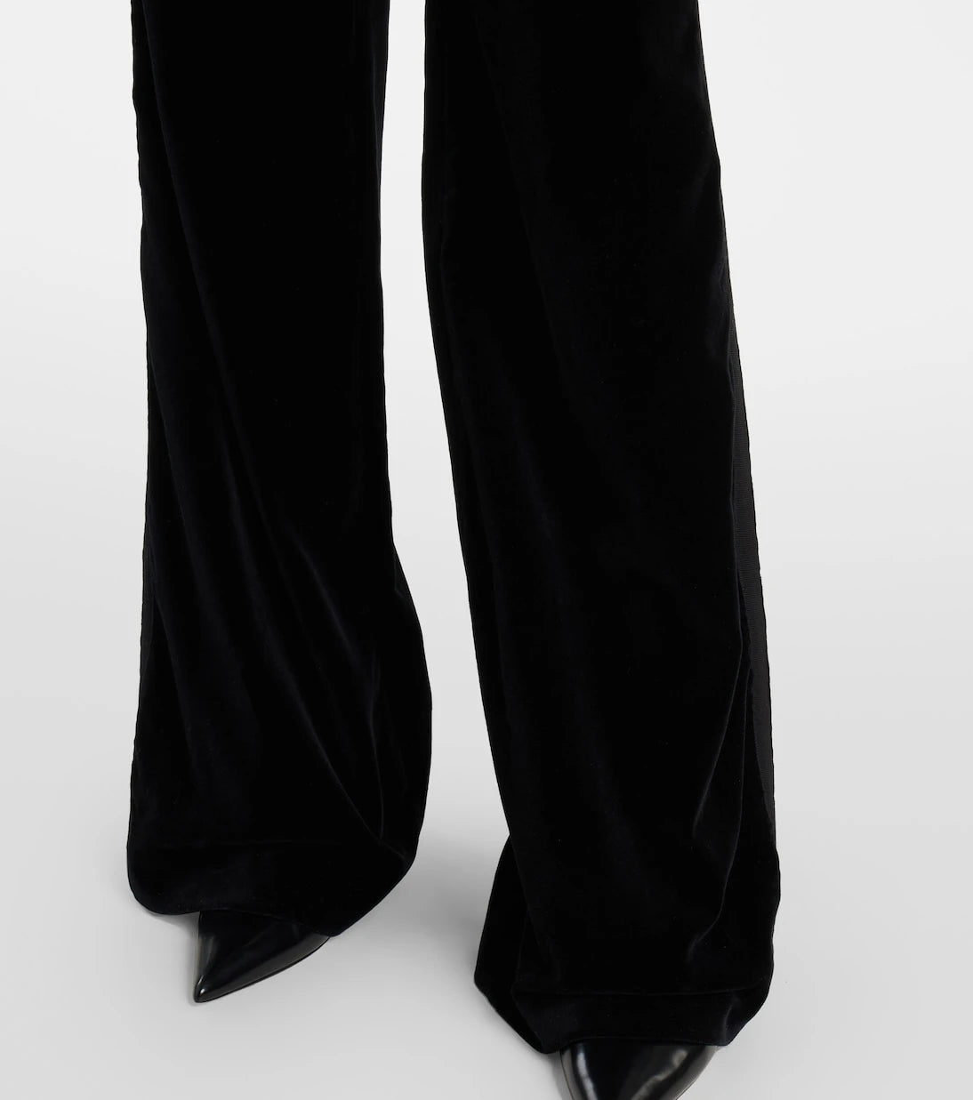 Costarellos - Cotton velvet wide-leg pants