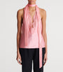Balmain Pink Silk Backless Top