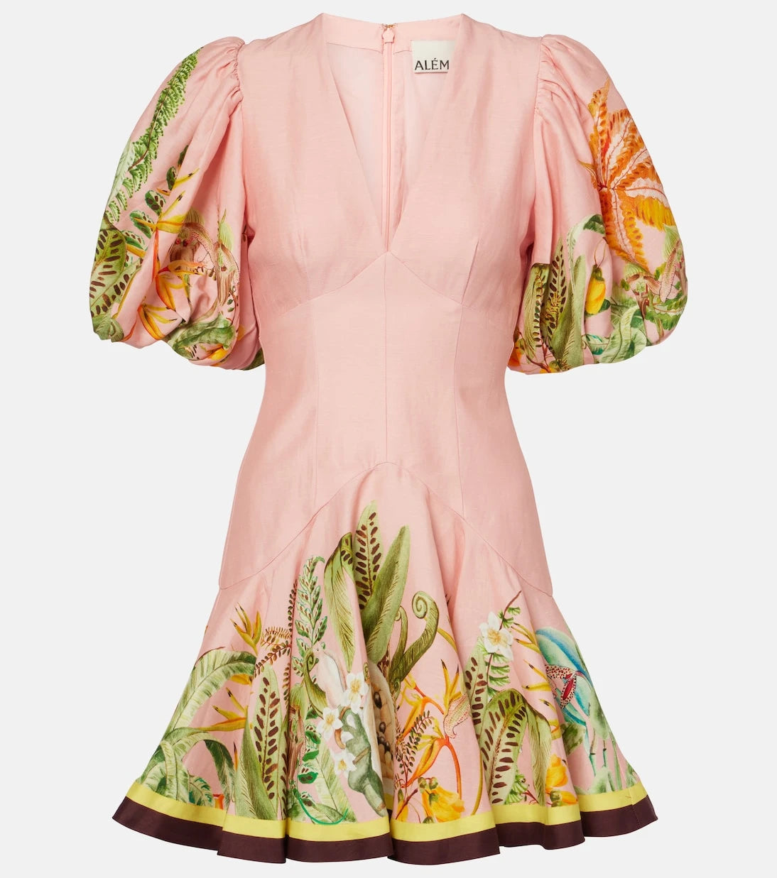 Alémais - Papaya linen-blend minidress