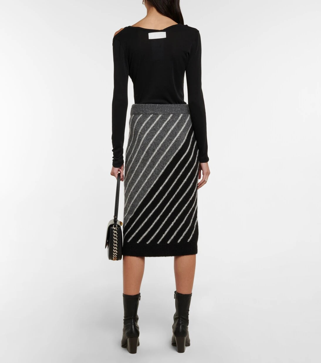 Stella McCartney - Alpaca wool-blend striped midi skirt