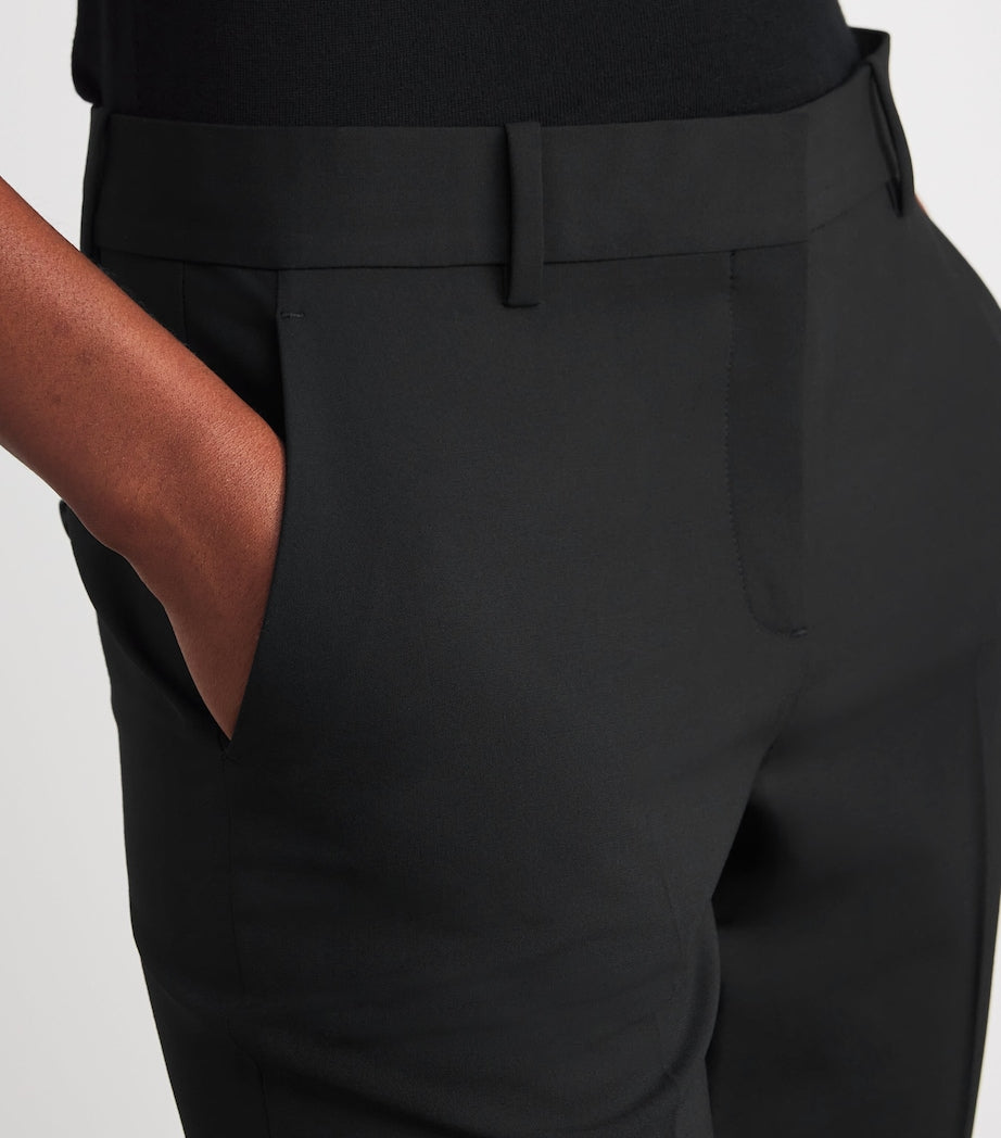 Theory Black Good Wool Cropped Treeca Trousers