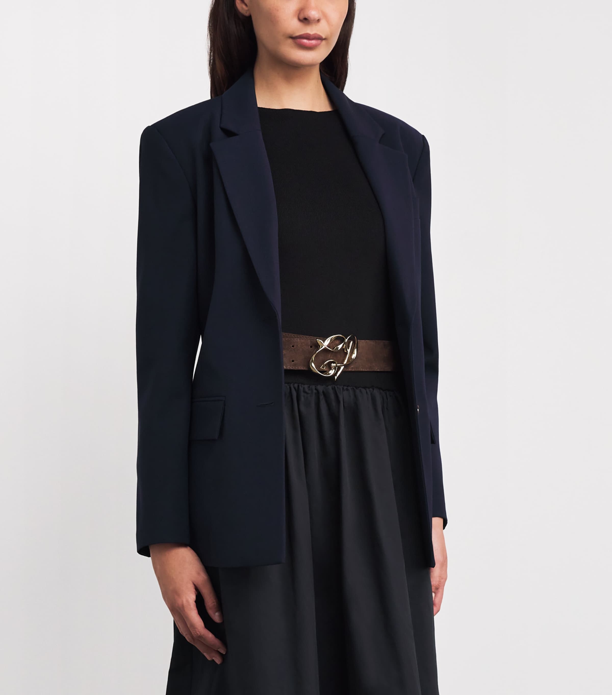 Claudie Pierlot Brown Suede Logo Belt