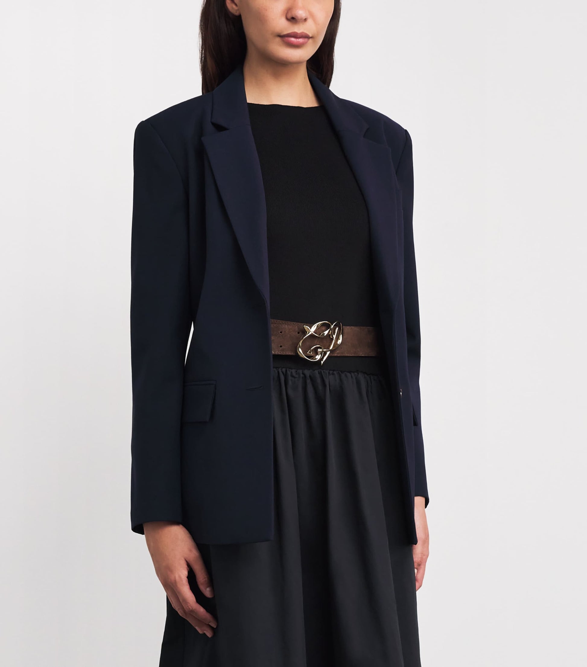 Claudie Pierlot Brown Suede Logo Belt
