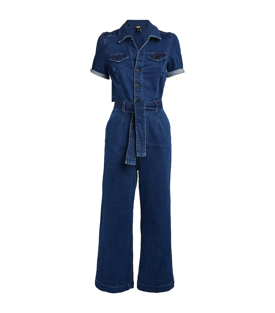 Pink Denim Anessa Utility Jumpsuit