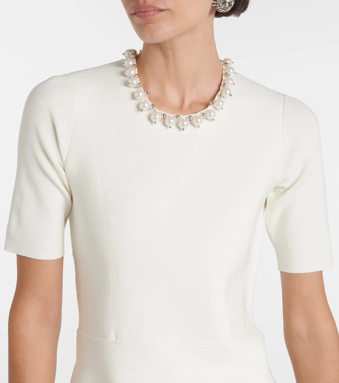 Monique Lhuillier - Embellished knitted minidress