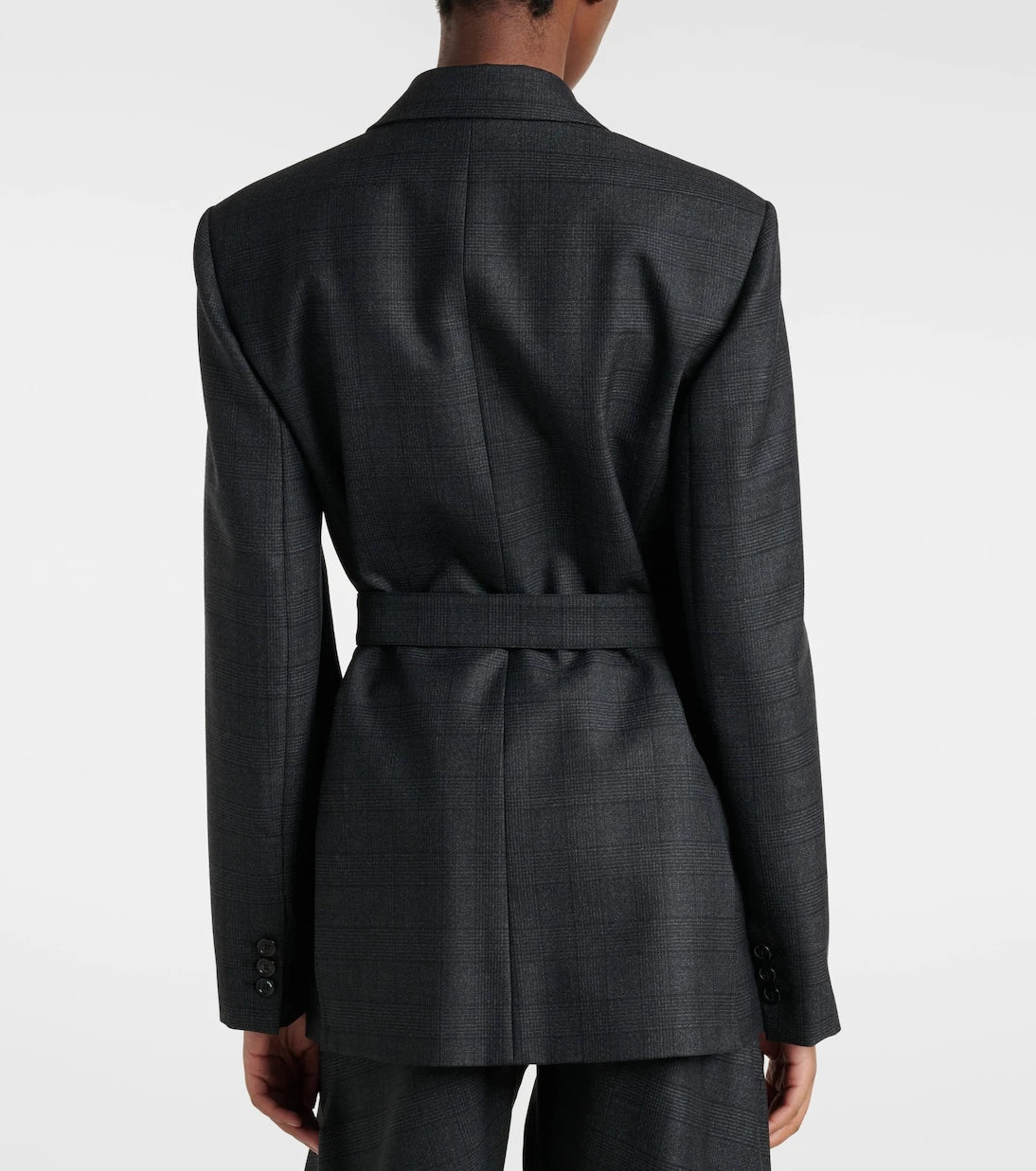 Loewe - Prince of Wales check wool wrap blazer