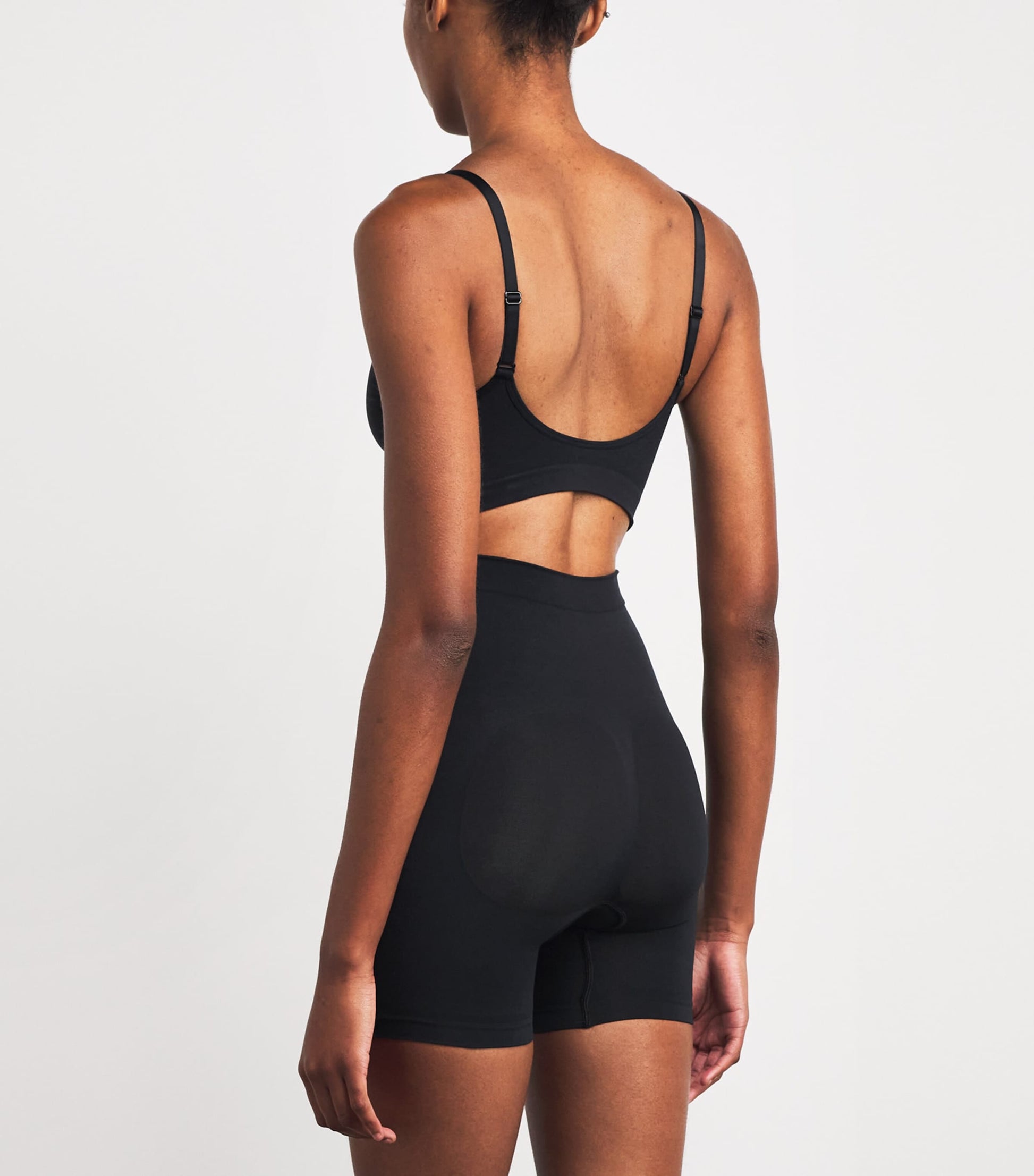 Skims Black Seamless Sculpt Mid-Thigh Shorts