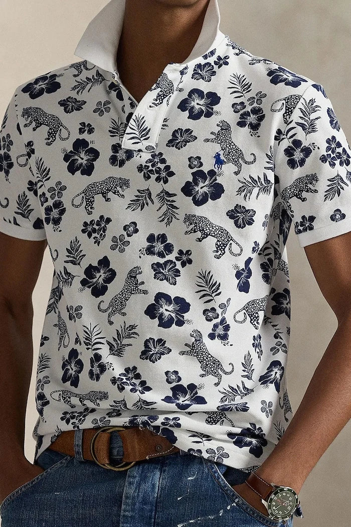Памучна тениска с яка Polo Ralph Lauren