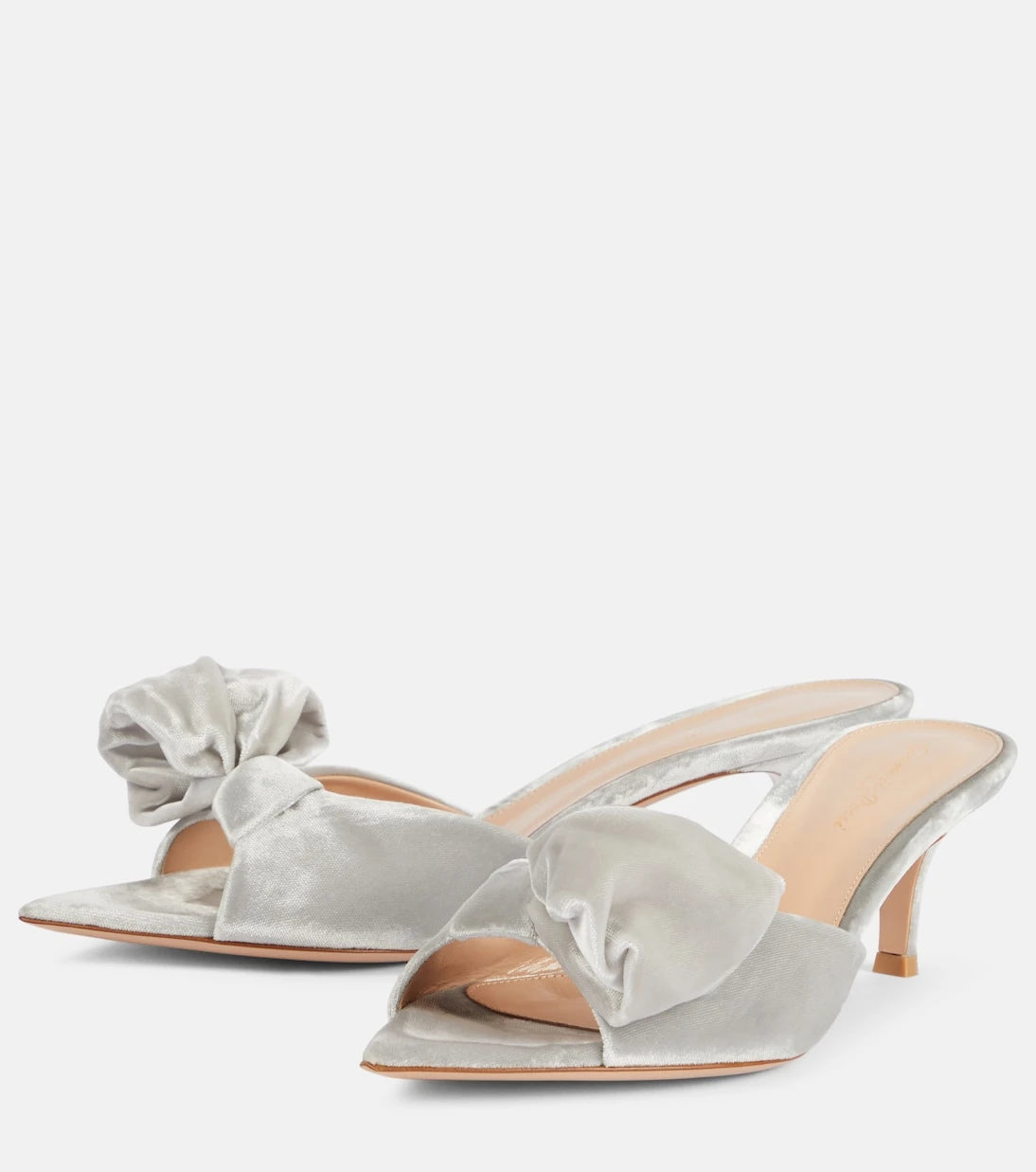 Gianvito Rossi - 55 bow-detail velvet mules
