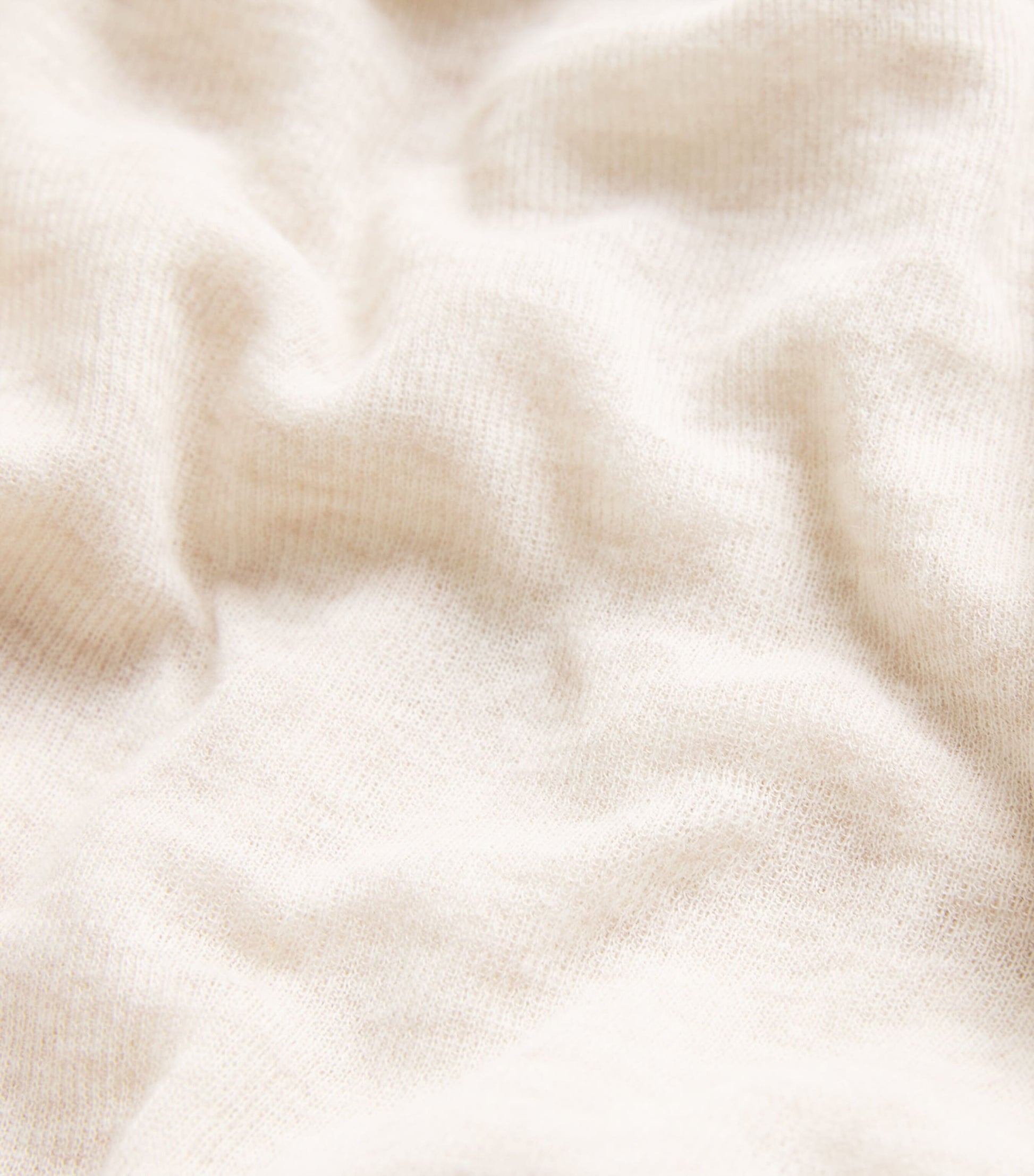 Beige Cotton Sheer High-Neck Top