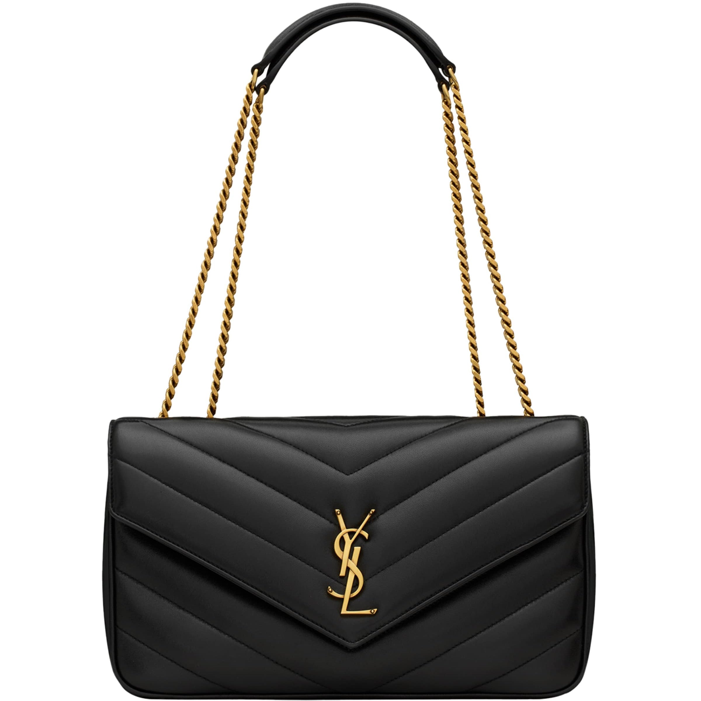 Saint Laurent Black Medium Loulou Shoulder Bag
