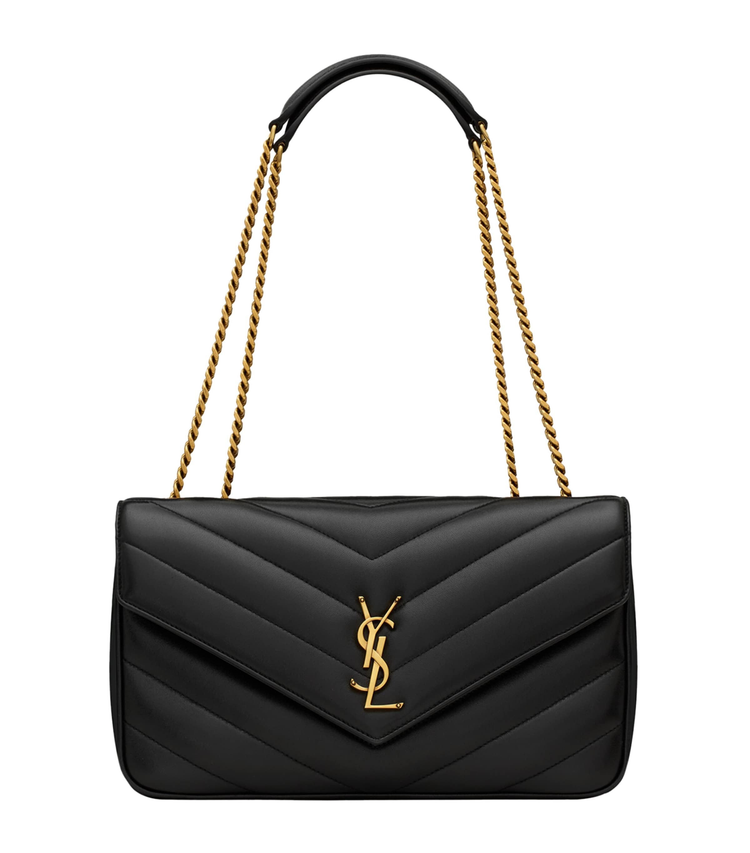 Saint Laurent Black Medium Loulou Shoulder Bag