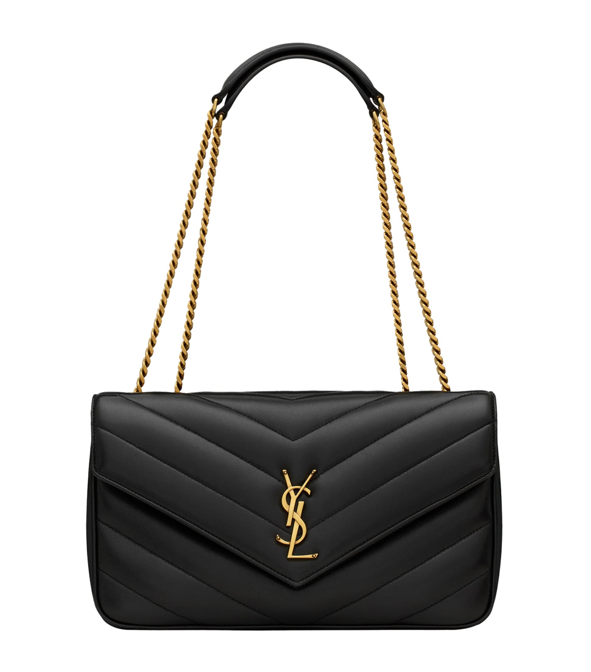 Saint Laurent Black Medium Loulou Shoulder Bag