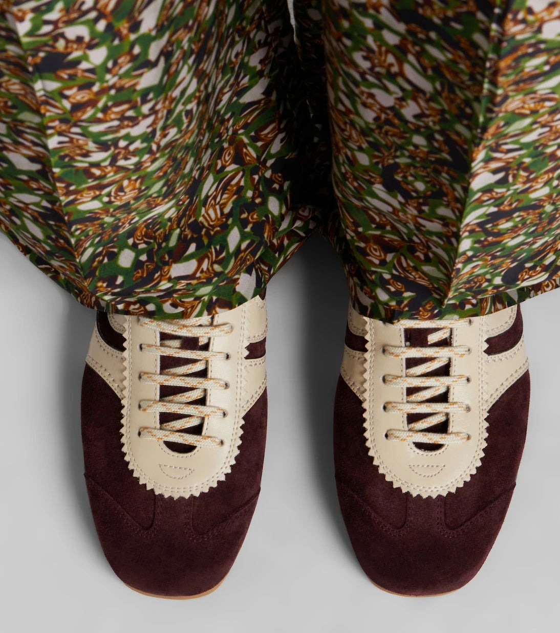 Dries Van Noten - Leather-trimmed suede sneakers