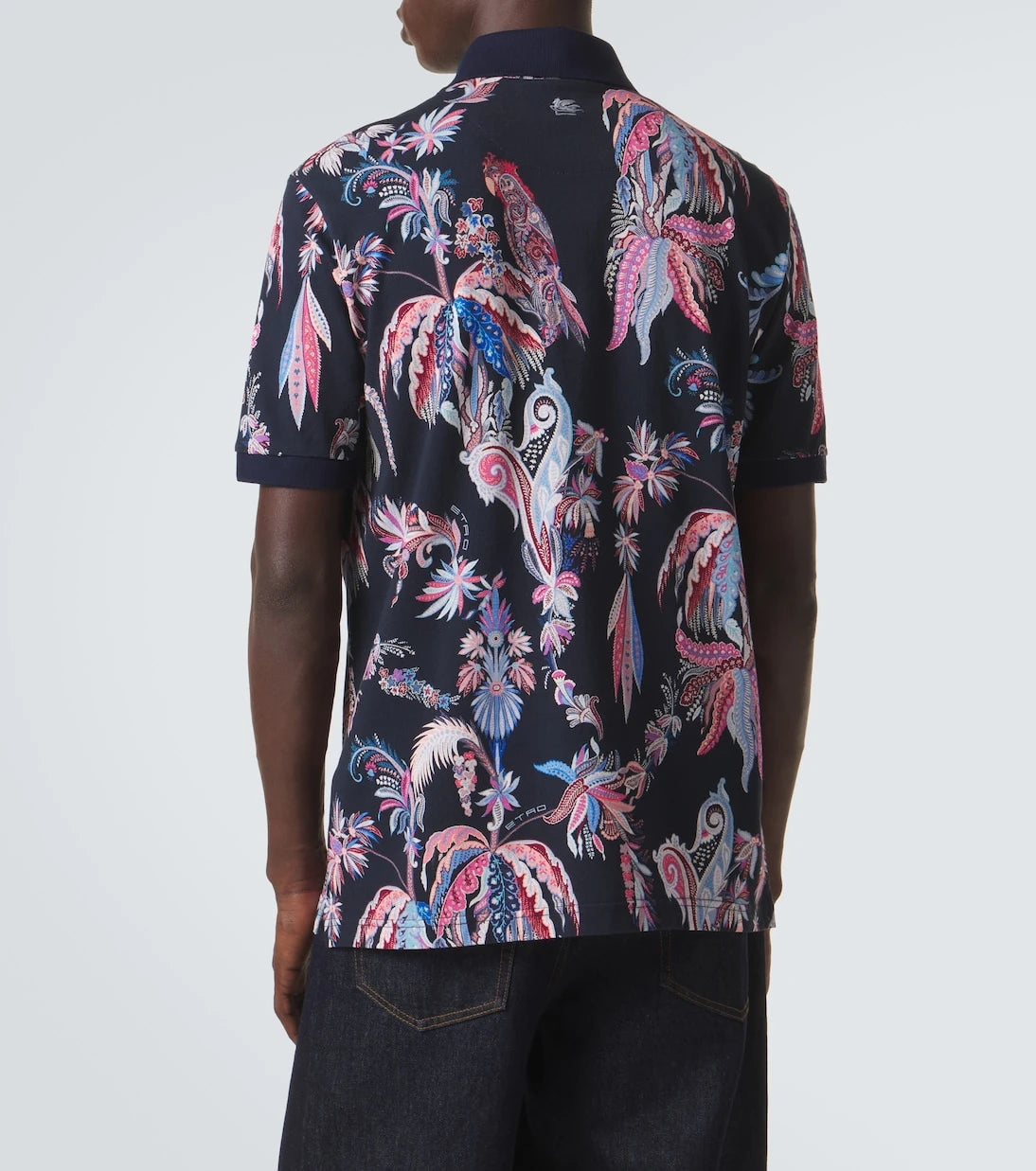 Etro - Printed cotton piqué polo shirt
