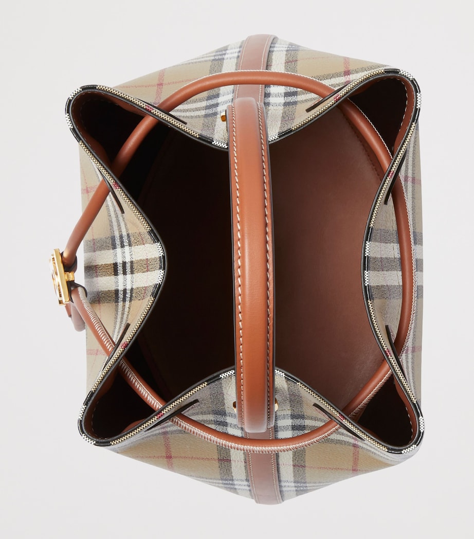 Brown Small Check Monogram Bucket Bag