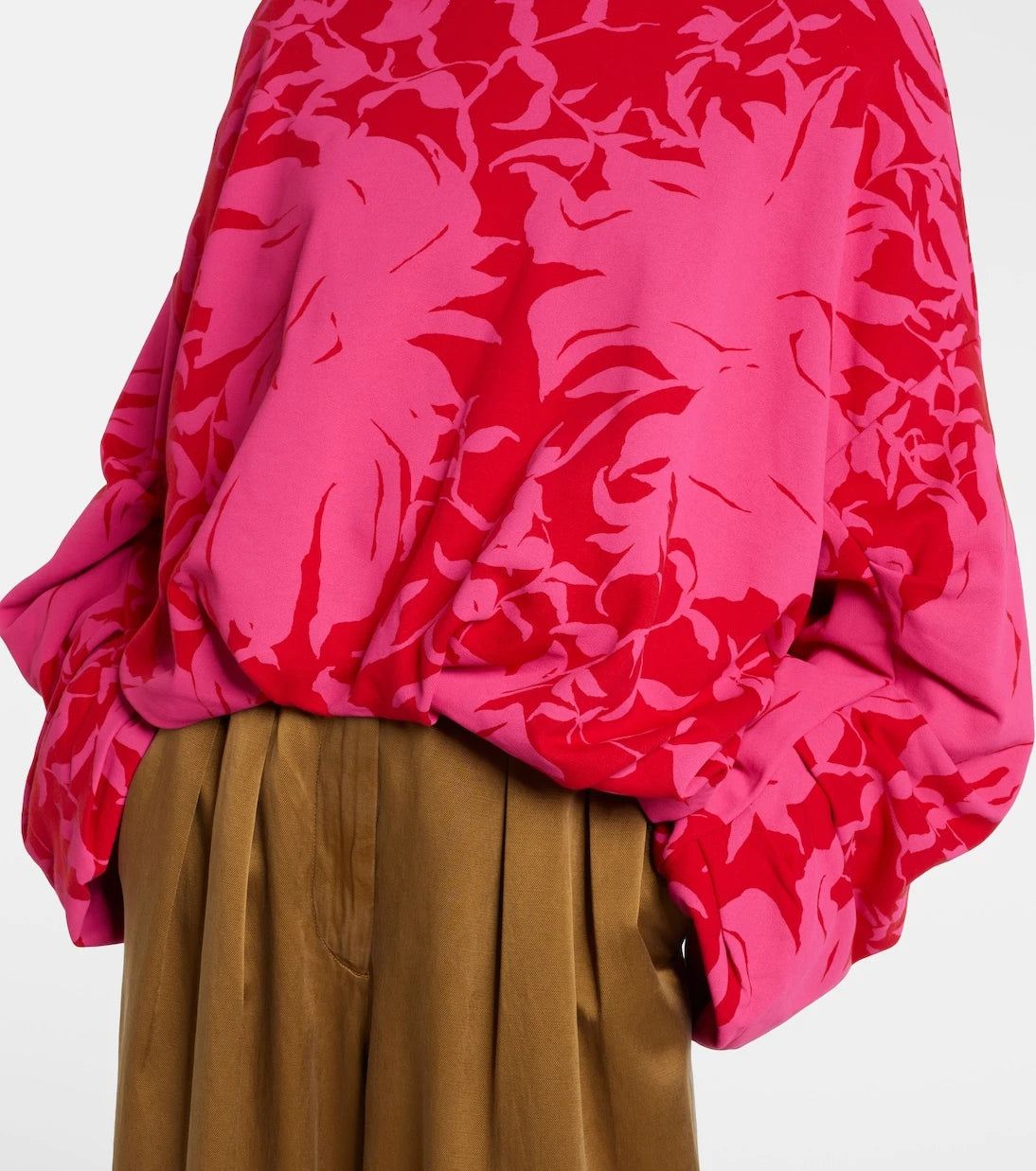 Dries Van Noten - Draped floral cotton jersey sweatshirt