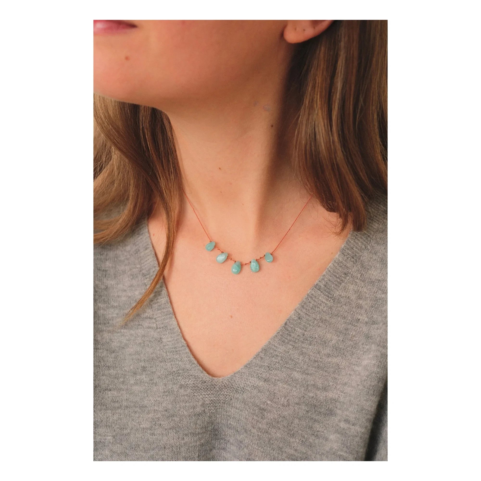Ivarene - Necklace 5 Drops | Amazonite