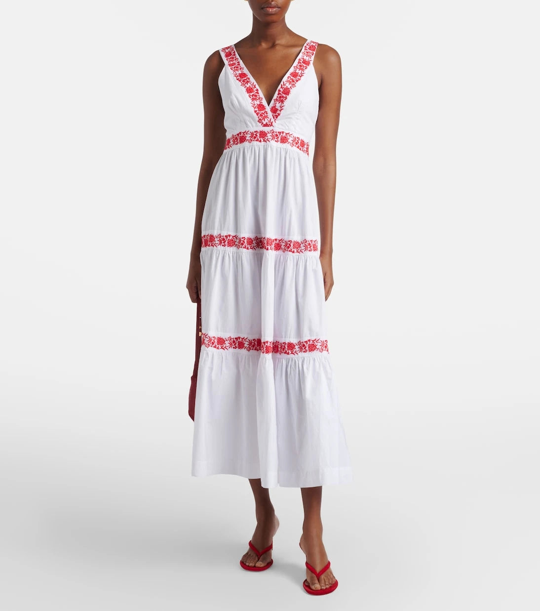 Heidi Klein - Petalia embroidered cotton maxi dress