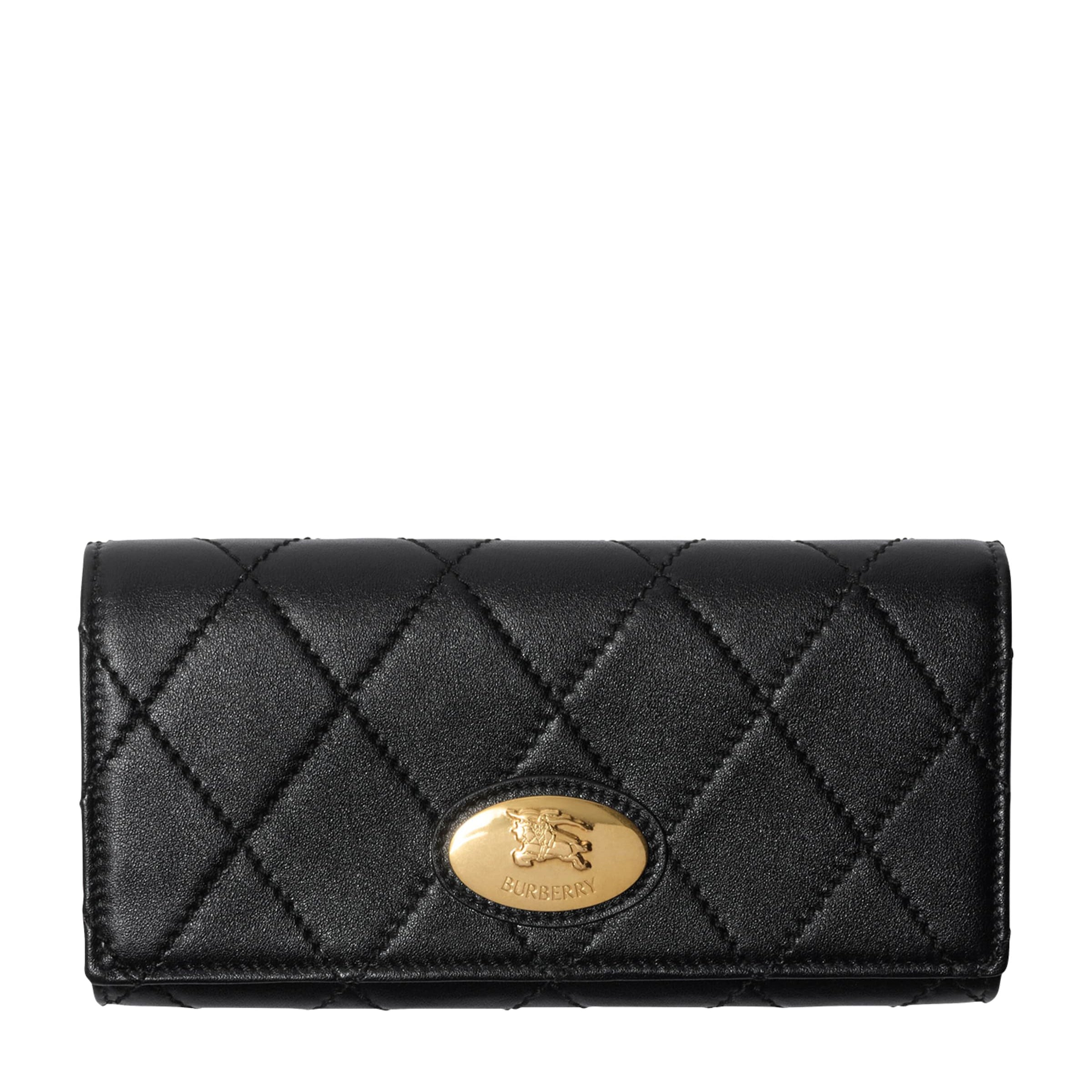 Black Leather Quilted Wallet